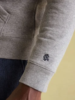 Jenkins Grey Marl Quarter Zip Graphic Sweatshirt