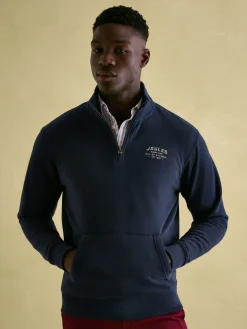 Jenkins Navy Blue Quarter Zip Graphic Sweatshirt
