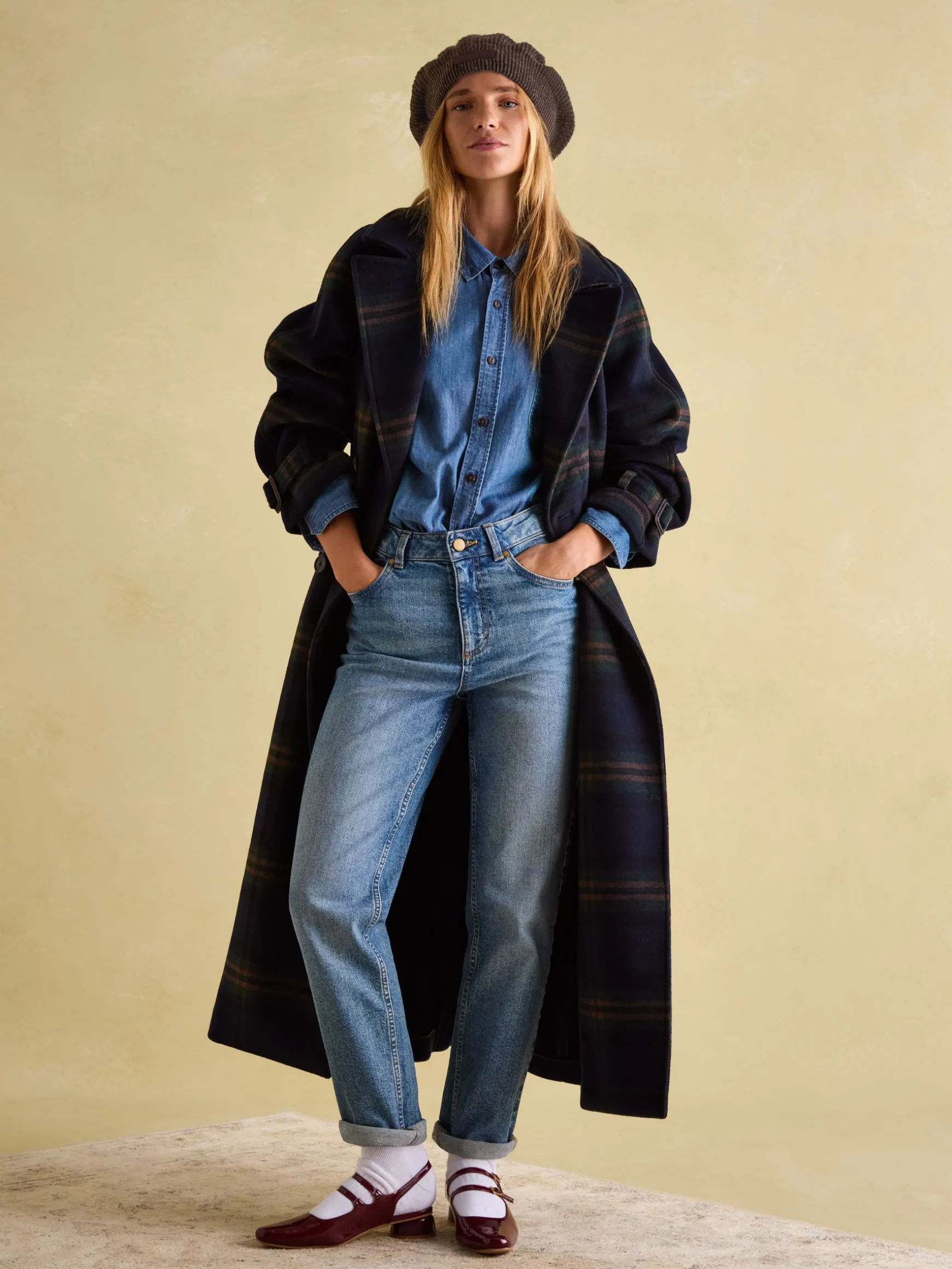 Joelle Brown Knitted Beret