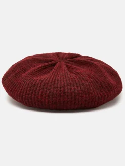Joelle Burgundy Red Knitted Beret