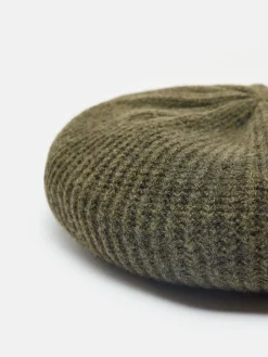 Joelle Khaki Green Knitted Beret