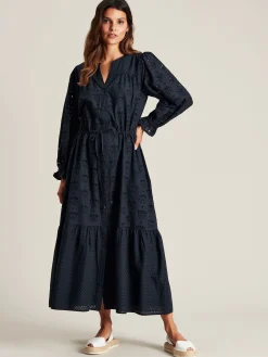 Juliana Navy Broderie Dress