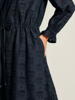 Juliana Navy Broderie Dress