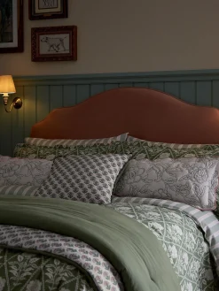 Juliette Stamp Green 100% Cotton Bedding Set