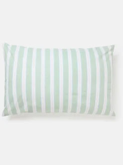 Juliette Stripe Set of 2 Green 100% Cotton Standard Pillowcases