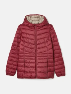 Kenley Dark Red Showerproof Padded Coat with Hood