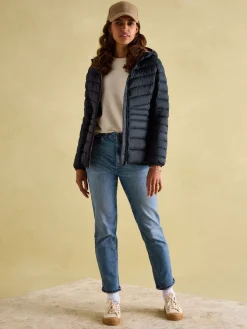 Kenley Navy Showerproof Padded Coat with Hood