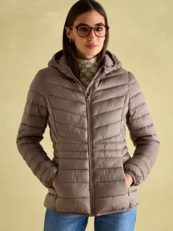 Kenley Neutral Showerproof Padded Coat with Hood