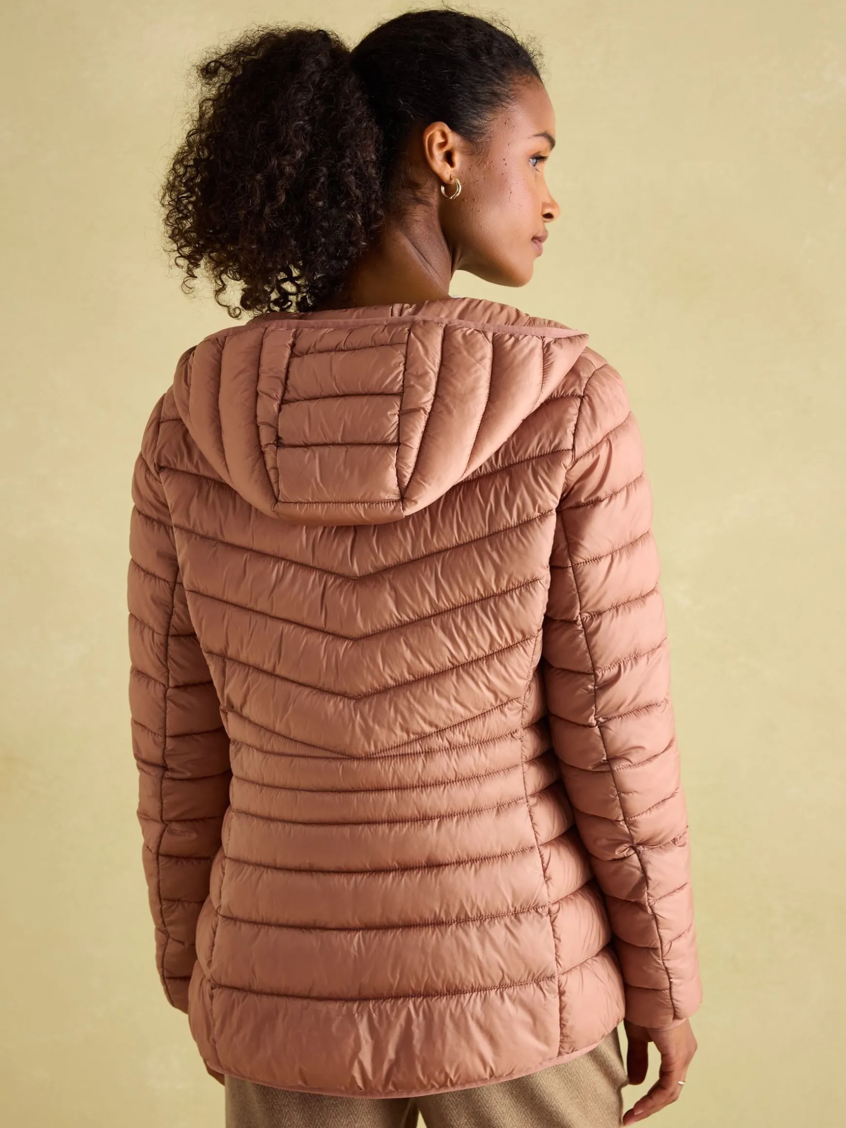 Kenley Pink Showerproof Padded Coat with Hood