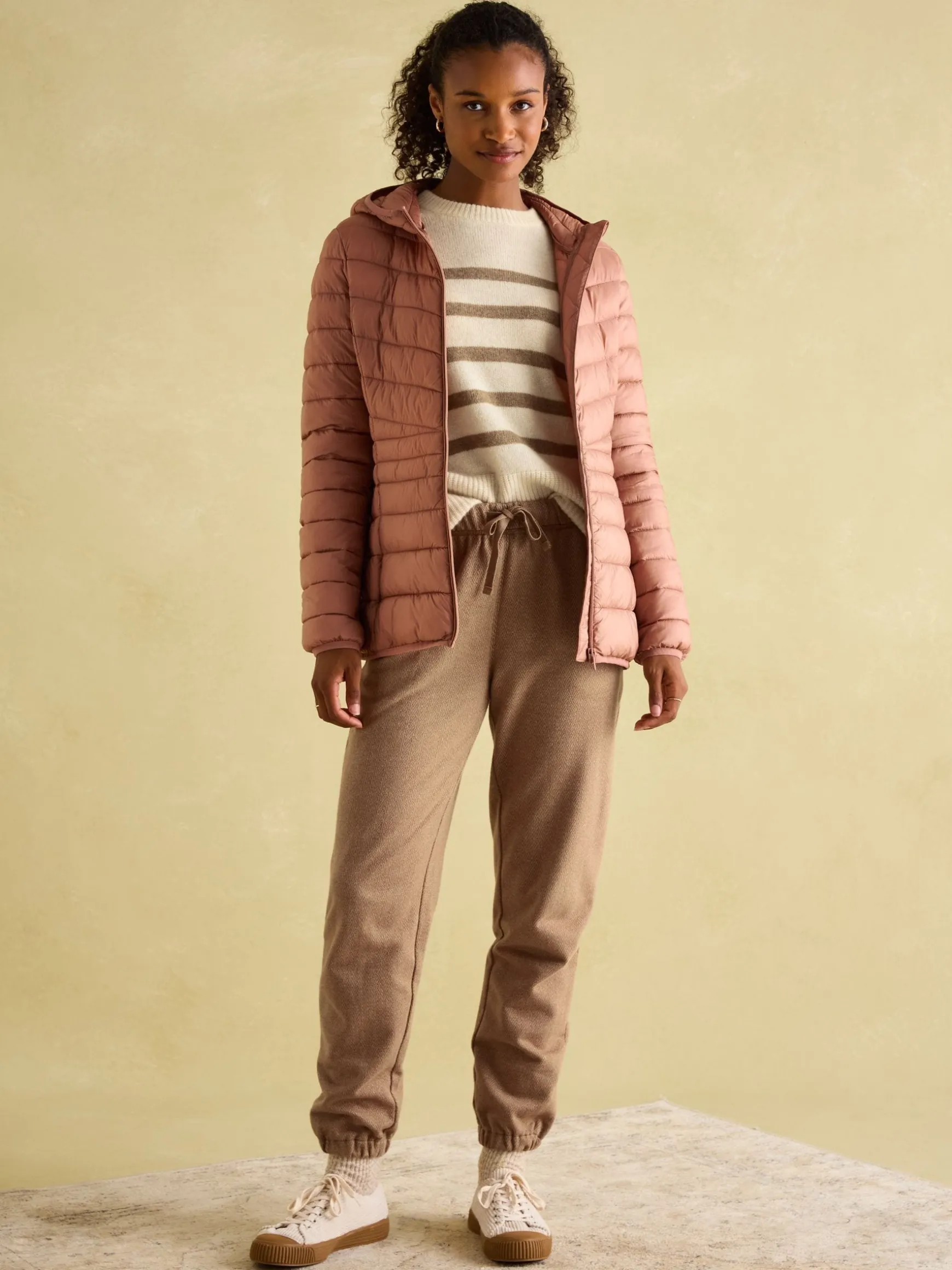 Kenley Pink Showerproof Padded Coat with Hood