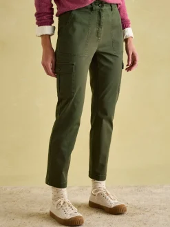 Khaki Green Slim Fit Cargo Trousers