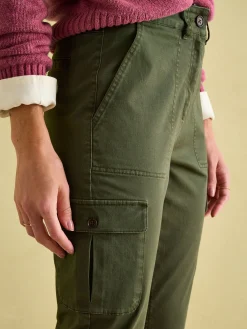 Khaki Green Slim Fit Cargo Trousers