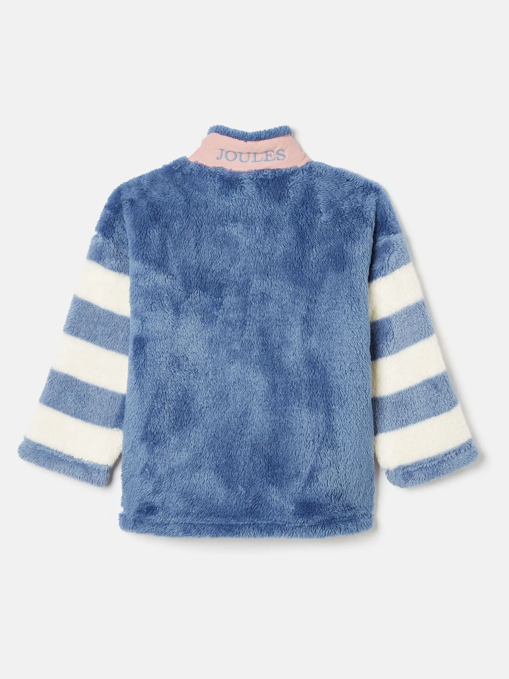 Kids' Always Cosy Blue Colourblock Quarter Zip Borg Fleece