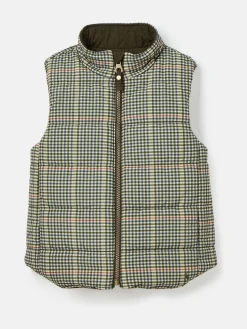 Kids' Atwell Khaki Green Showerproof Reversible Gilet