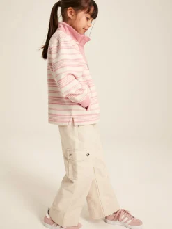 Kids' Burnham Pink Stripe Funnel Neck Sweatshirt