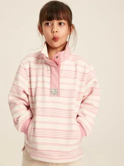 Kids' Burnham Pink Stripe Funnel Neck Sweatshirt