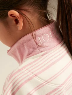 Kids' Burnham Pink Stripe Funnel Neck Sweatshirt