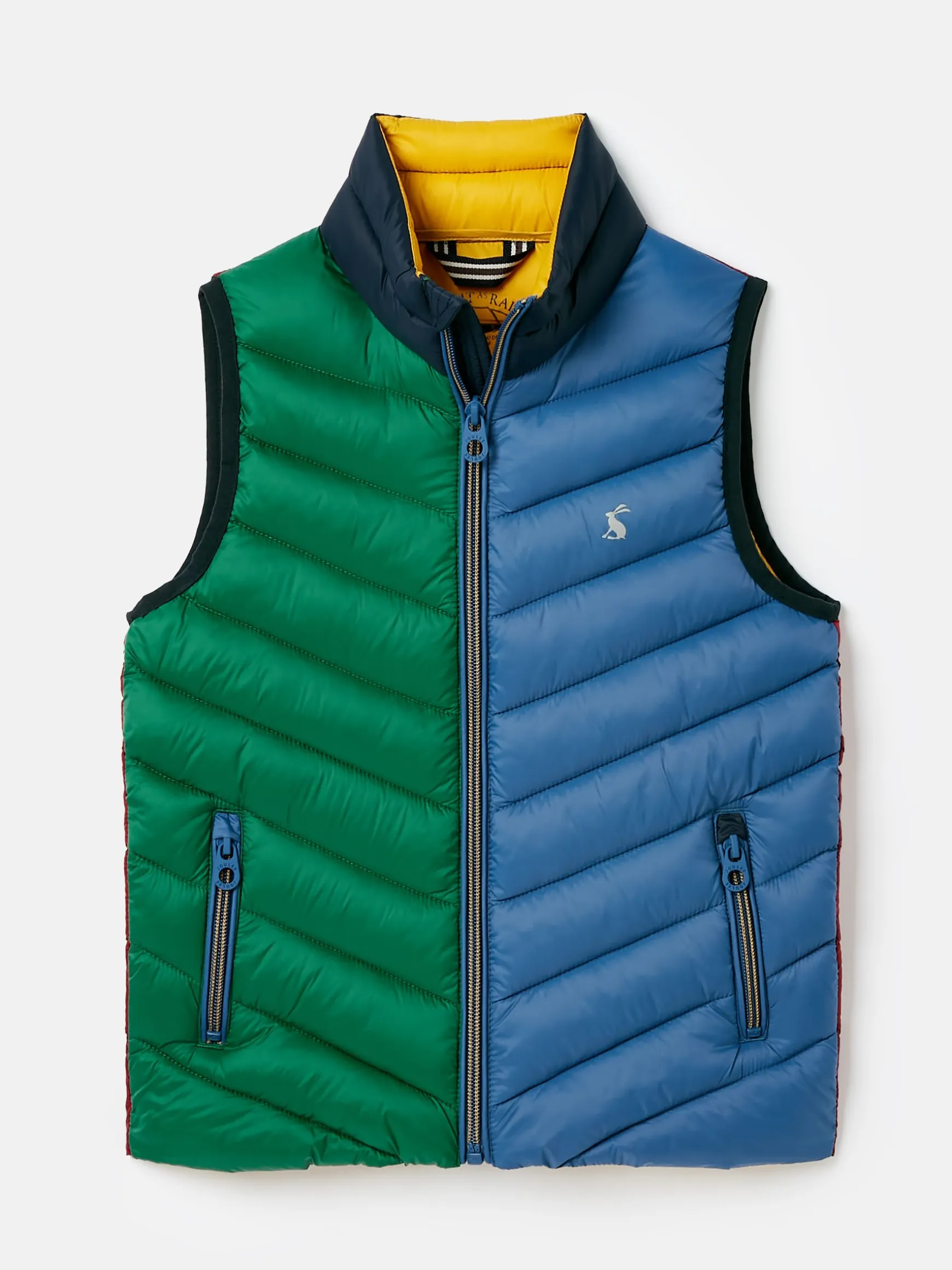 Kids' Crofton Blue & Green Hotchpotch Showerproof Quilted Gilet