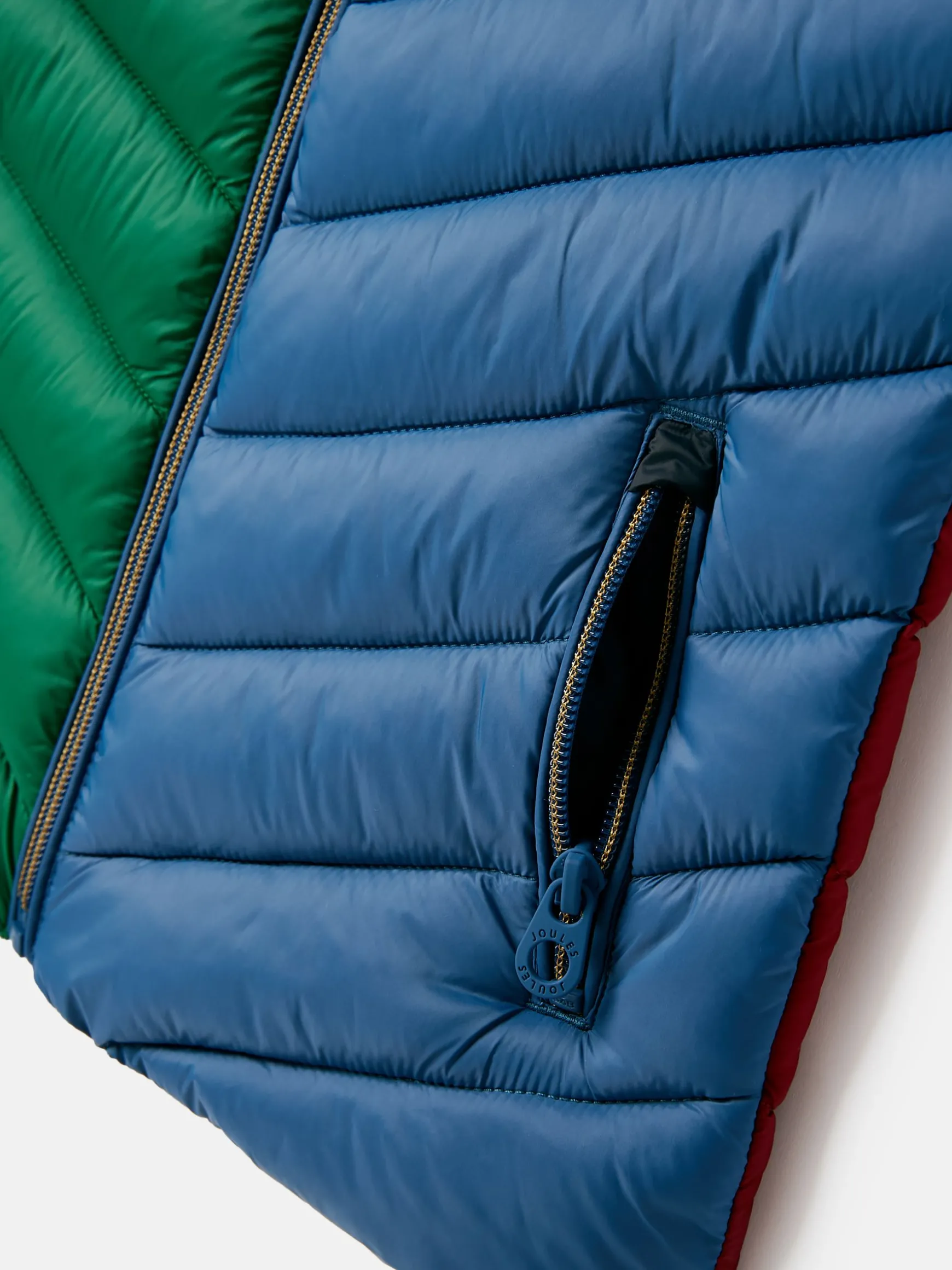 Kids' Crofton Blue & Green Hotchpotch Showerproof Quilted Gilet
