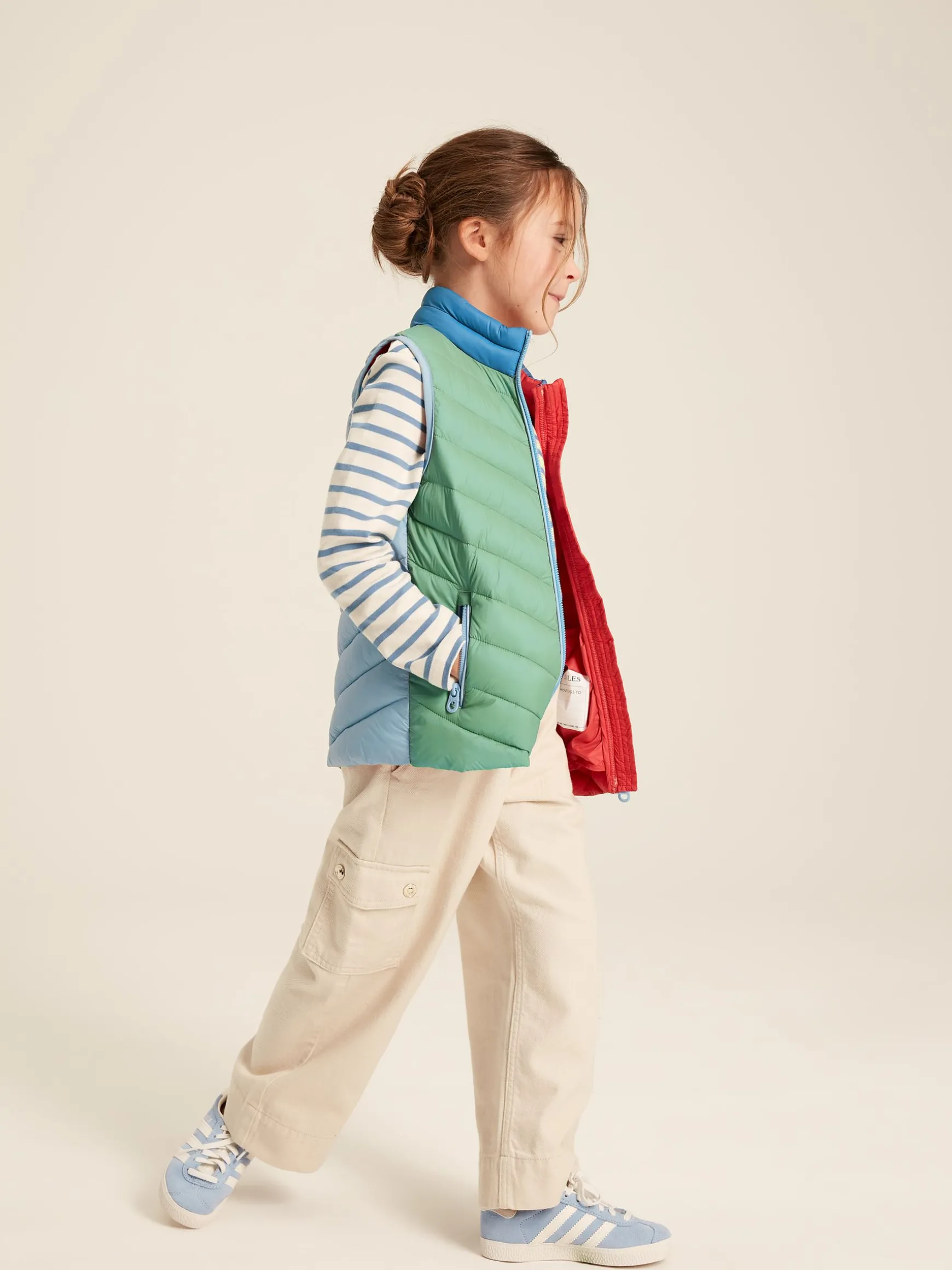 Kids' Crofton Pink Hotchpotch Showerproof Quilted Gilet