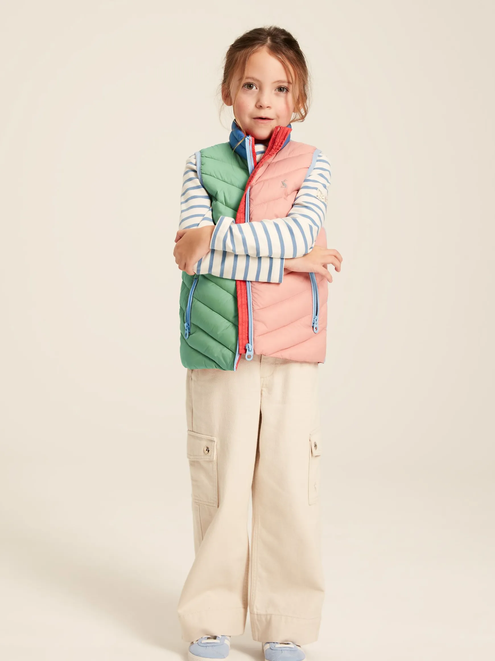 Kids' Crofton Pink Hotchpotch Showerproof Quilted Gilet