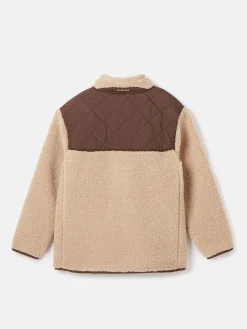 Kids' Eddington Brown & Natural Zip Through Fleece Jacket