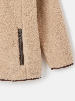 Kids' Eddington Brown & Natural Zip Through Fleece Jacket