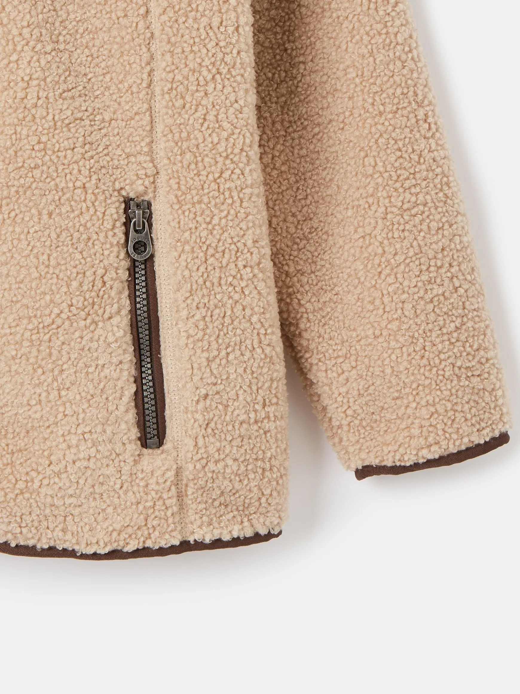 Kids' Eddington Brown & Natural Zip Through Fleece Jacket
