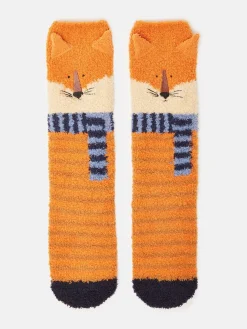 Kids' Fluffy Orange Character Socks