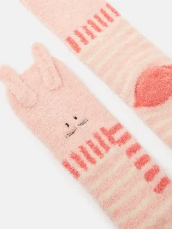 Kids' Fluffy Pink Character Socks