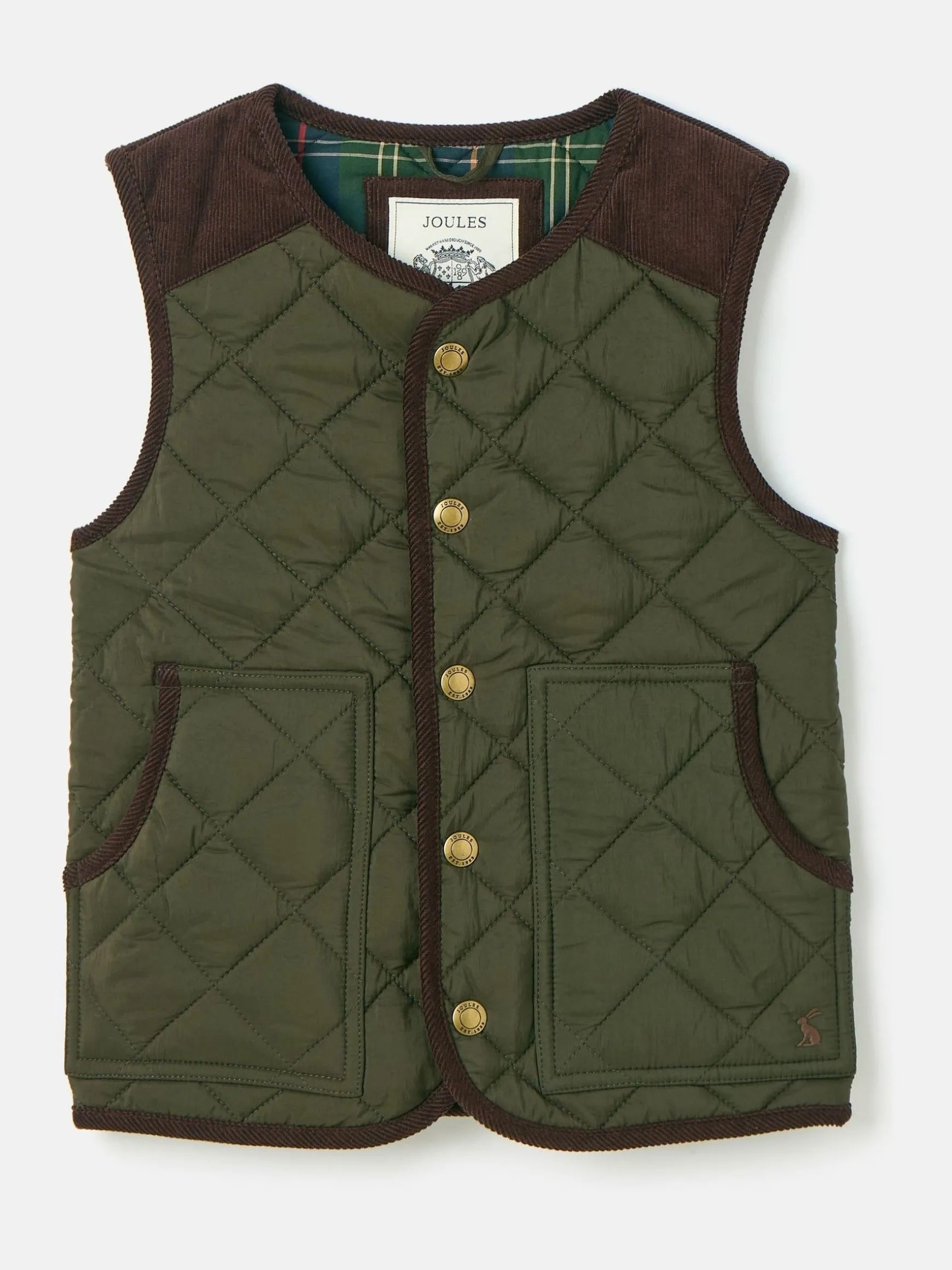 Kids' Gibson Khaki Green Quilted Gilet