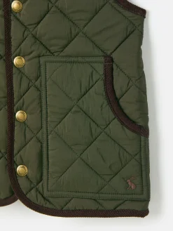 Kids' Gibson Khaki Green Quilted Gilet