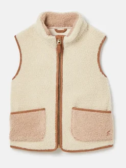 Kids' Sadie Cream & Natural Borg Fleece Gilet