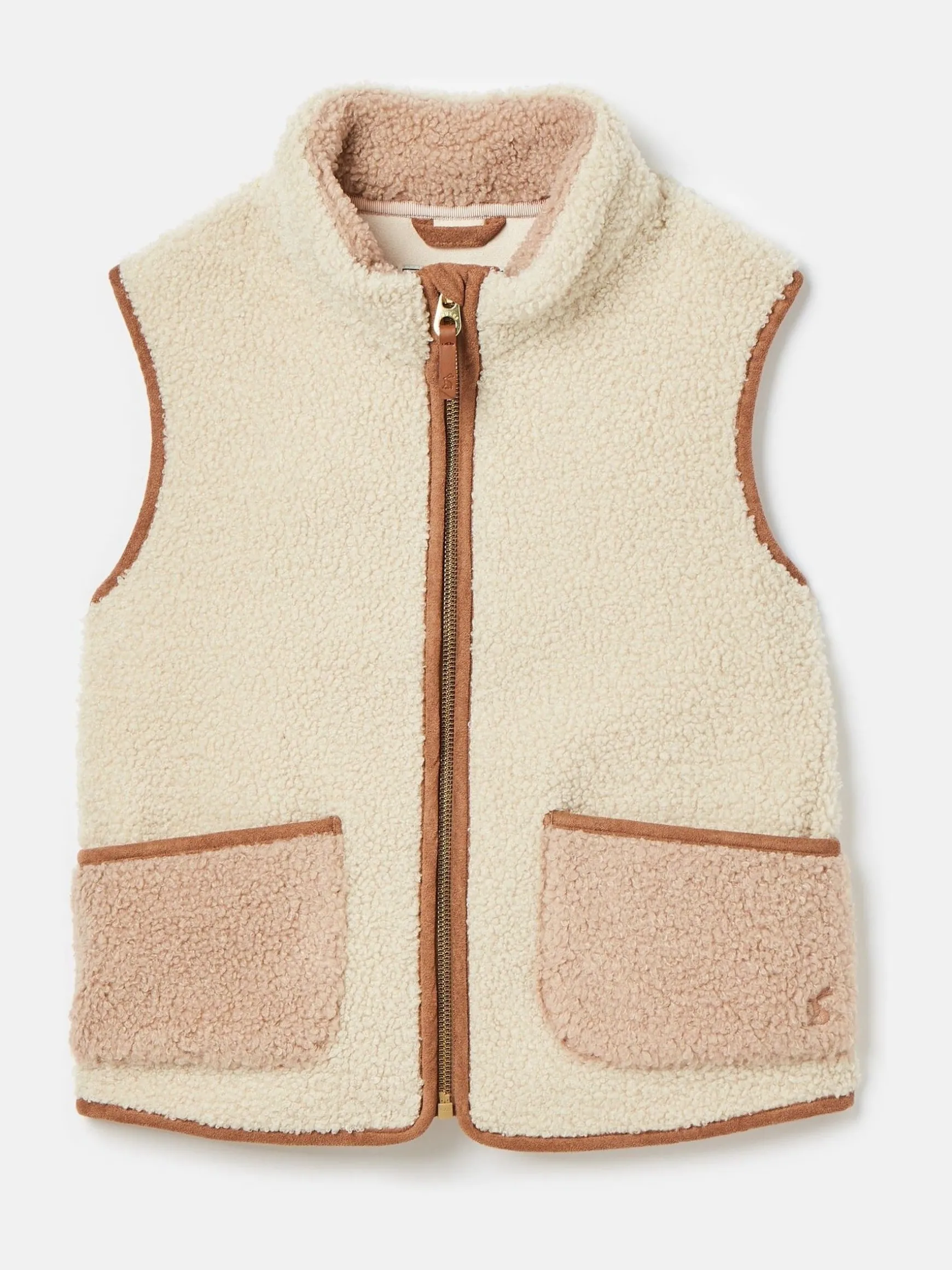 Kids' Sadie Cream & Natural Borg Fleece Gilet