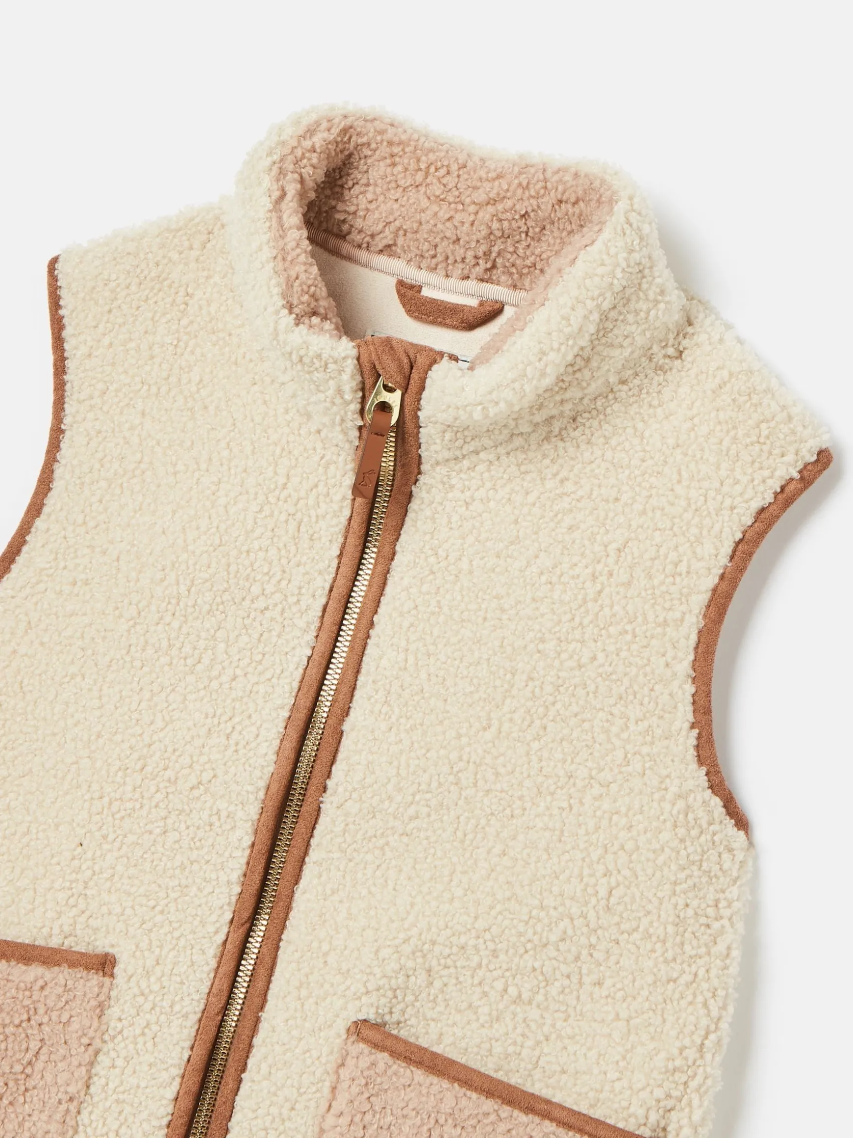 Kids' Sadie Cream & Natural Borg Fleece Gilet