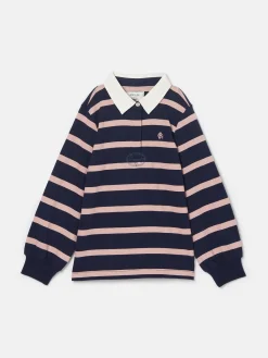 Kids' Sammie Blue Stripe Rugby Top