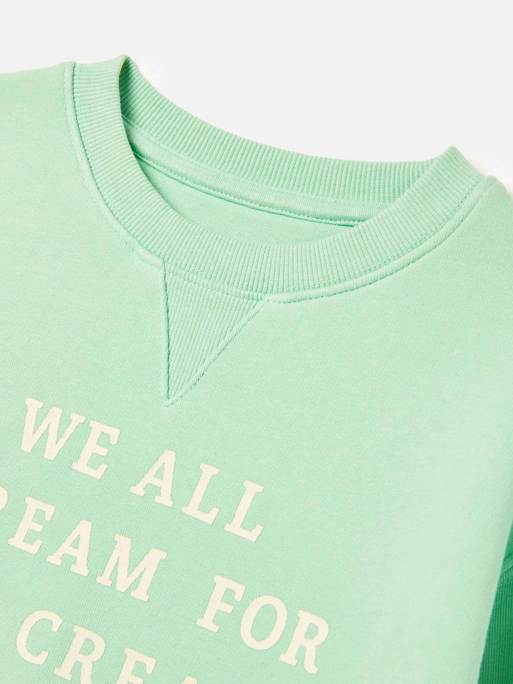 Kids' Sundaze Green Crew Neck Slogan Sweatshirt