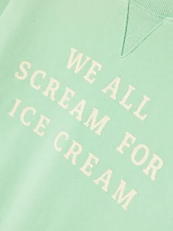 Kids' Sundaze Green Crew Neck Slogan Sweatshirt