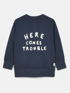 Kids' Sundaze Navy Blue Crew Neck Slogan Sweatshirt