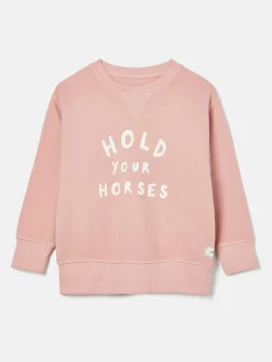 Kids' Sundaze Pink Crew Neck Slogan Sweatshirt