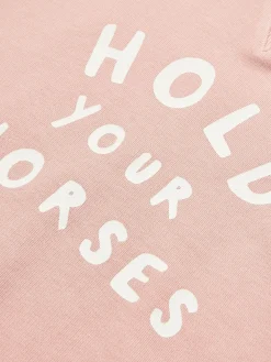 Kids' Sundaze Pink Crew Neck Slogan Sweatshirt