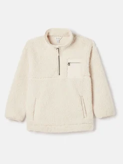Kids' Tilly Cream Half Zip Borg Fleece