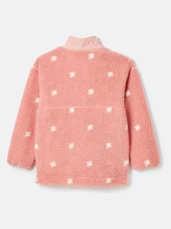 Kids' Tilly Pink Spot Half Zip Borg Fleece