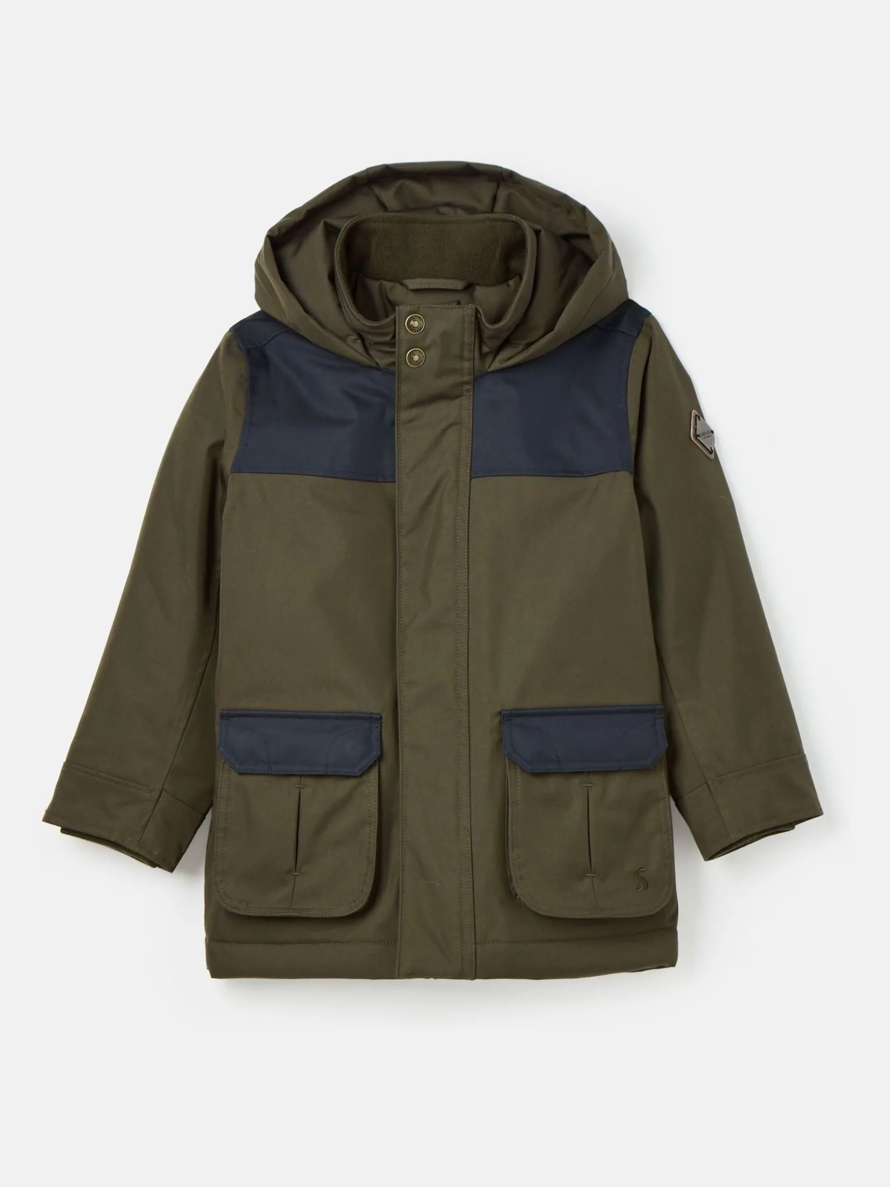 Kids' Ultimate Khaki Green Waterproof Coat with Quilted Lining