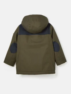 Kids' Ultimate Khaki Green Waterproof Coat with Quilted Lining
