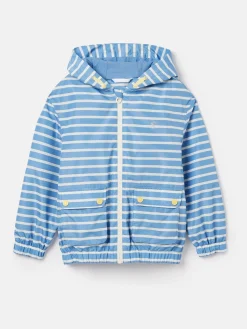 Kids' Windbreaker Blue & White Striped Waterproof Raincoat