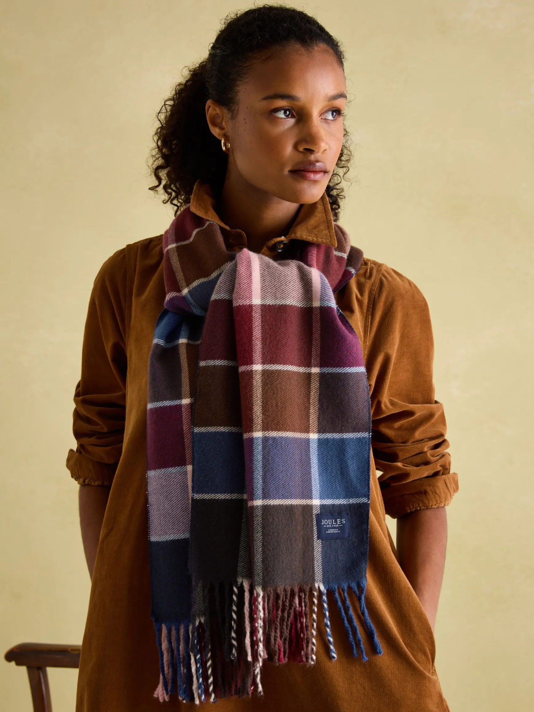 Langtree Berry & Navy Scarf