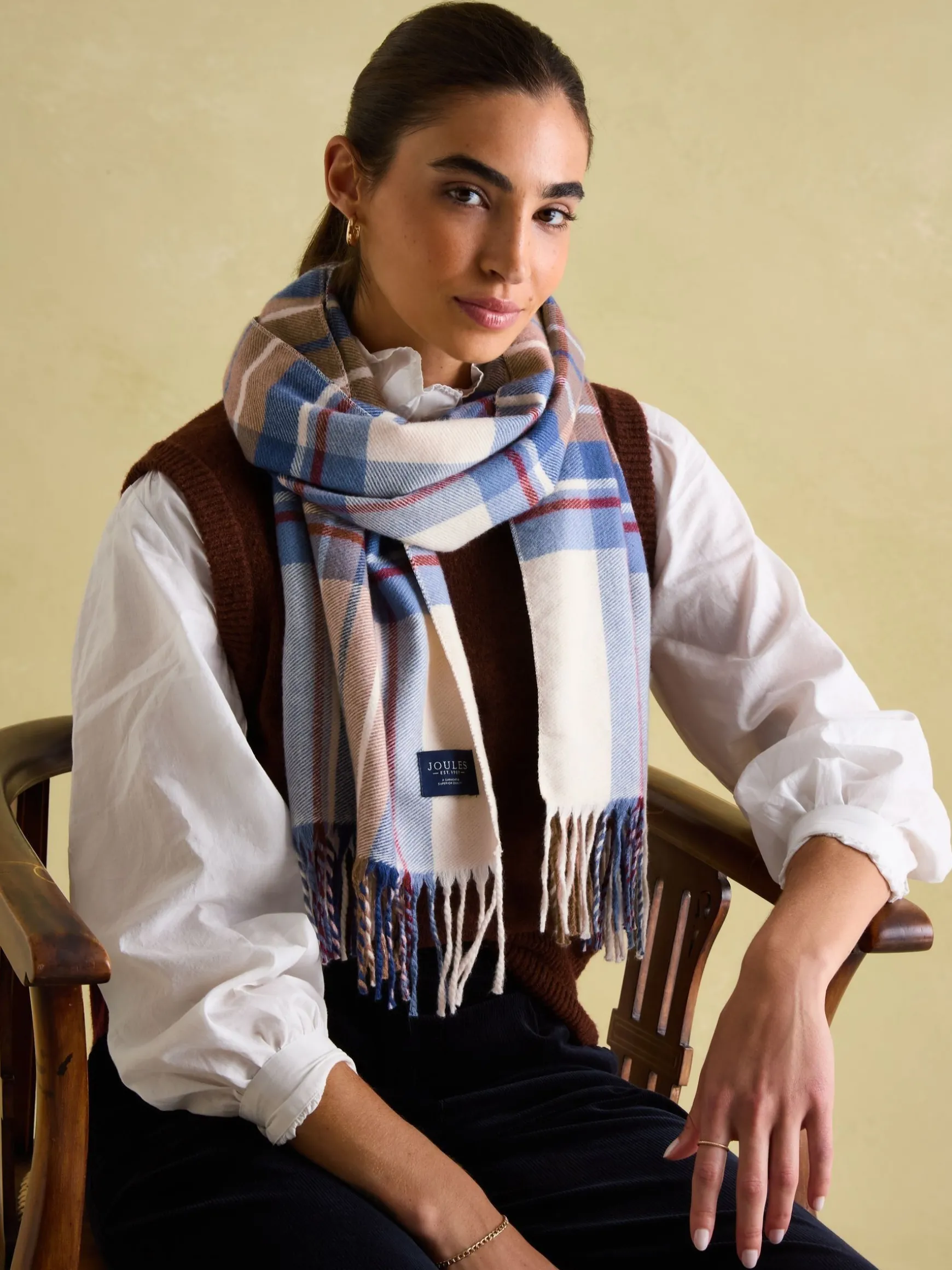 Langtree Cream & Blue Scarf