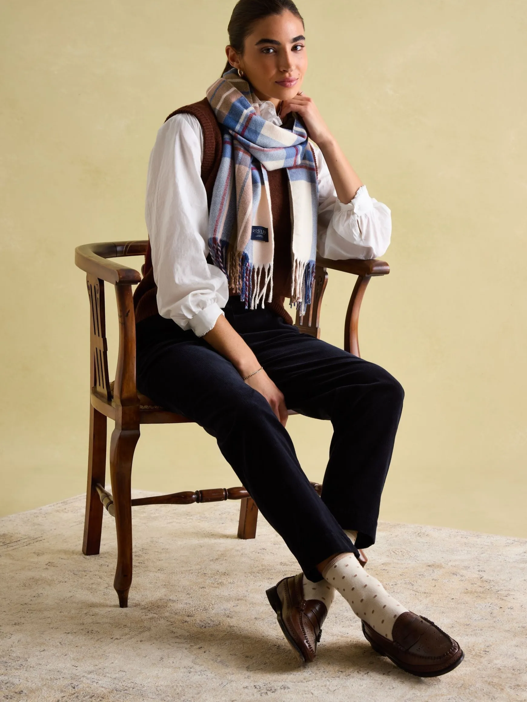 Langtree Cream & Blue Scarf