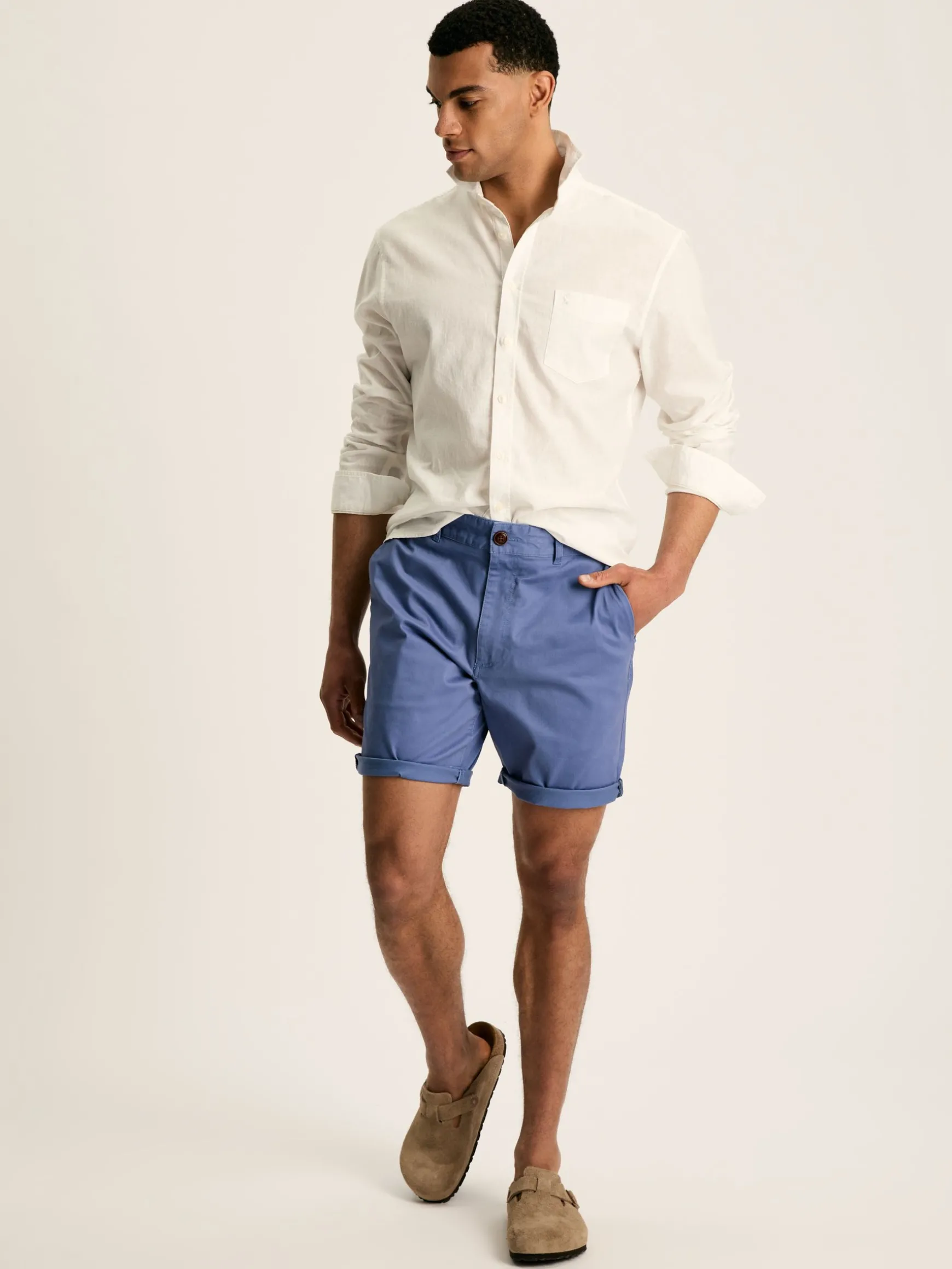 Linen Blend White Plain Long Sleeve Shirt